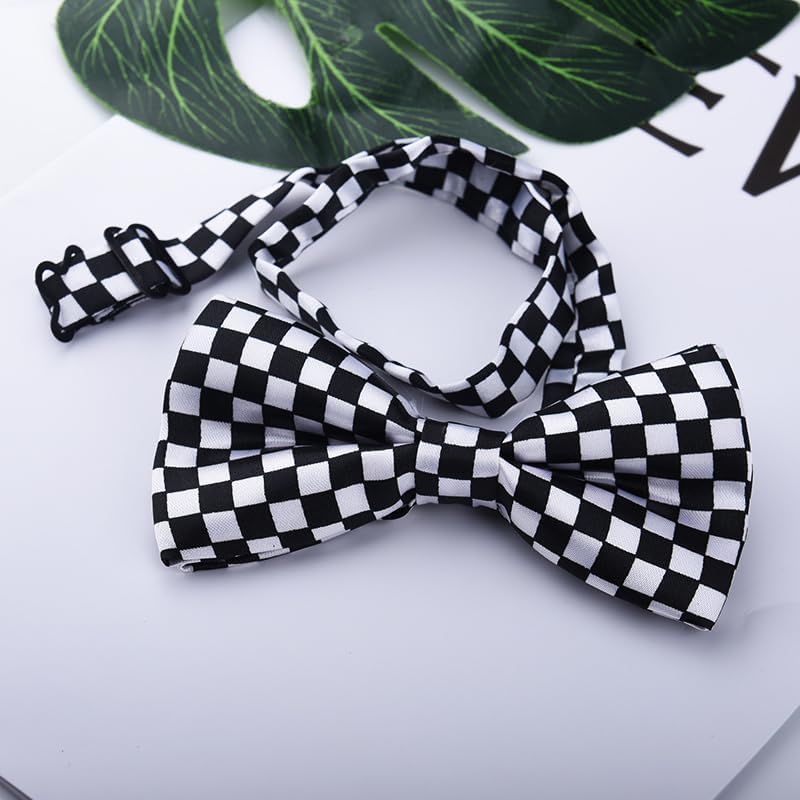 Sdopbinbin Checkered Bow Tie for Men Leopard Bowtie for Mens Dogs Cats Bowtie Cosplay Halloween Bow Ties for Men Women - Image 4